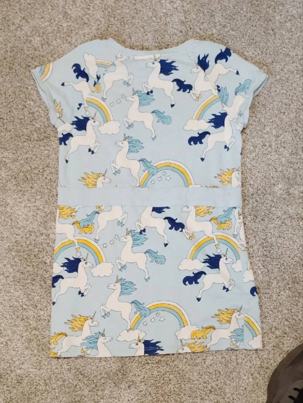 Mini Rodini Light Blue Unicorn Rainbow Dress